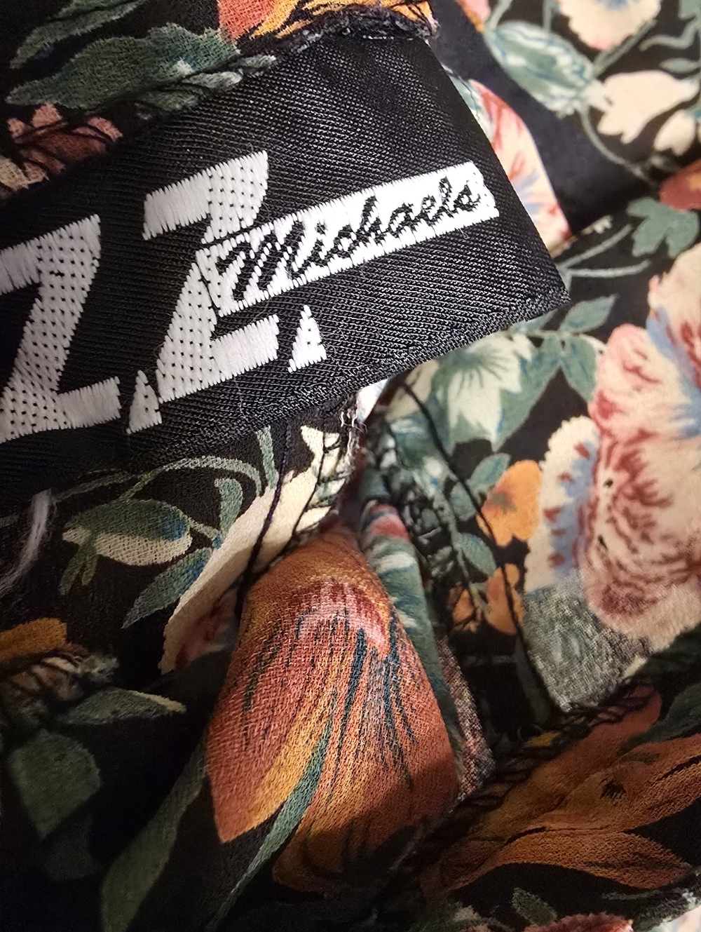 Vintage ZZ Michaels Floral Maxi Skirt Whimsigoth Cottagecore Dark Botanical - Picture 9 of 13